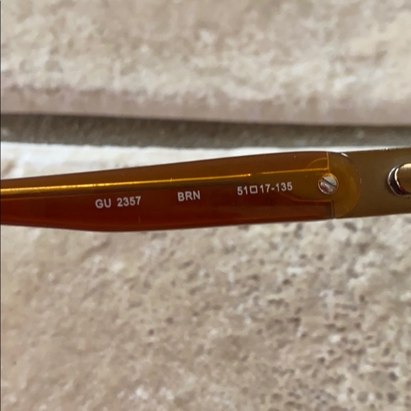 Guess Brown Half Rimless Eyeglass Frames - Picture 2 of 8